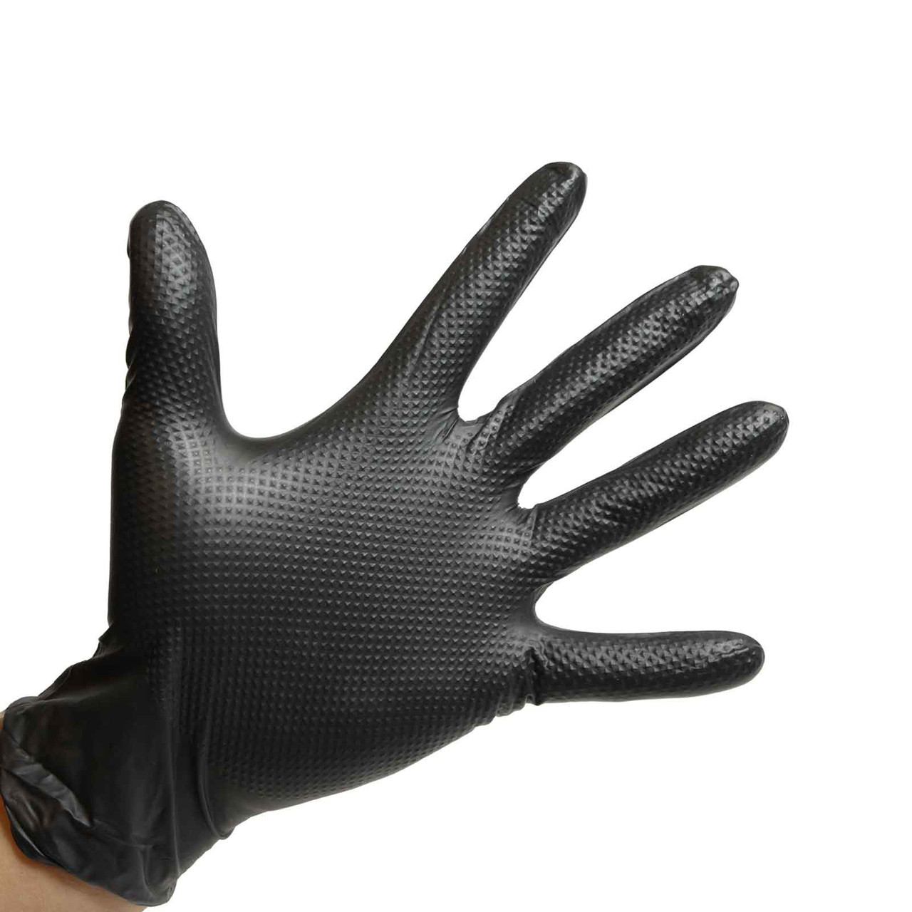 Hand Armor® Black Nitrile Geotex™ Grip Gloves 9 Mil Case Of 1000