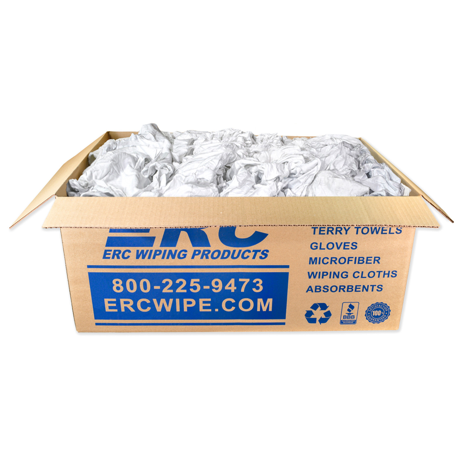 Recycled White Knit T-Shirt Rags – 25 Lbs. Compressed Box – Multipurpose Cleaning (approx. 175-225 Pieces)