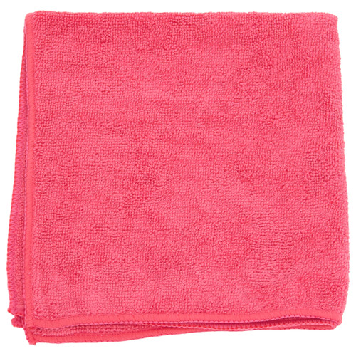 Standard Microfiber Towel 16x16 Red, single cloth shown