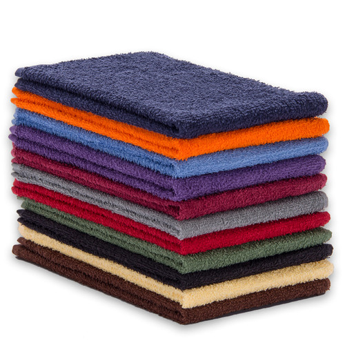 Cotton Terry Towels 15x25 Lightweight, shown in 11 colors