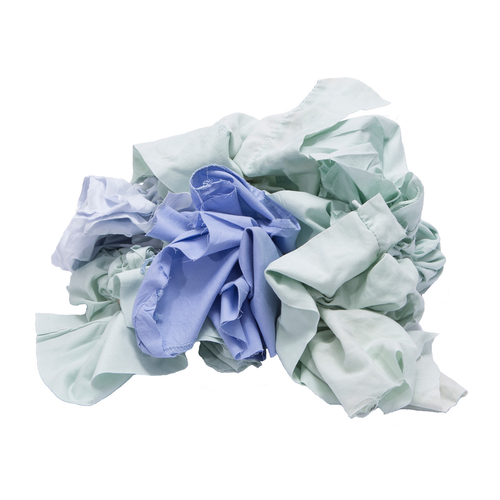 Sheeting Rags Bulk Recycled Mixed Colors, shown crumpled
