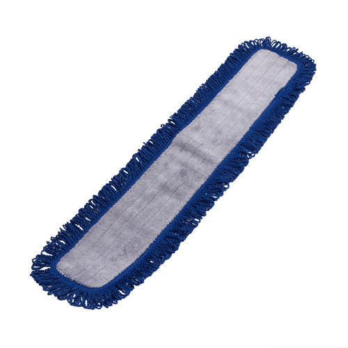 Microfiber Fringe Dust Mop Pads with Velcro Back, shown flat