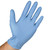 Hand Armor Blue Nitrile Gloves Powder Free 5 Mil, shown palm out