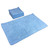 Blue Extra-Large 300 GSM 16x27 Microfiber Hand Towels Shown Flat and Folded