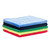 16x16 Microfiber Cloth 200 GSM Light-Duty, 12-Pack, shown in a stack with one of each color