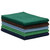 Bulk 16x24 Microfiber Towel 50 Packs, shown in a stack with one of each color