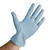 Blue Vinyl Nitrile Blend Gloves, shown palm out