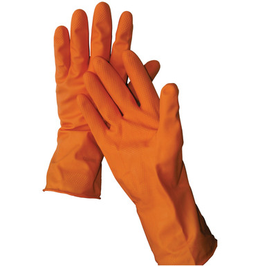Orange-Latex-Gloves-Flock-