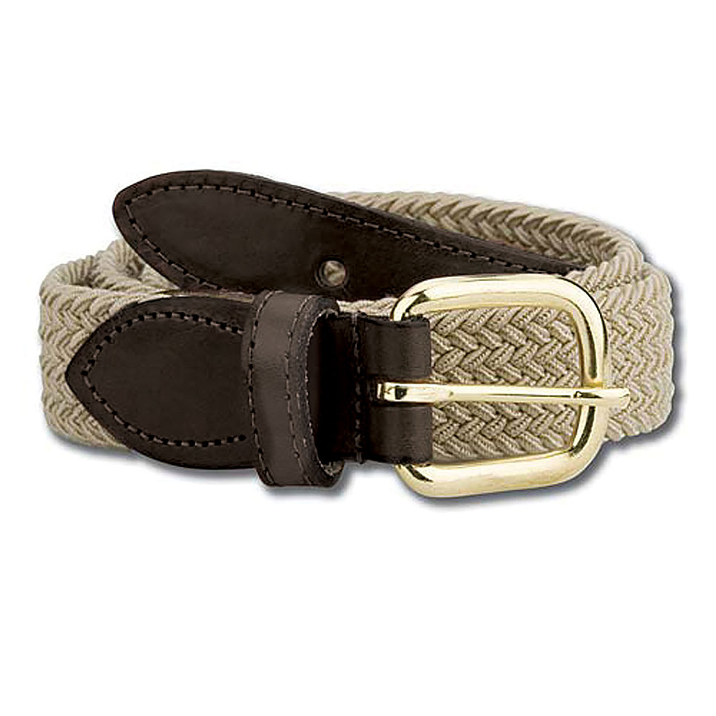 Men's Braided Stretch Elastic Belts - Plain Colors