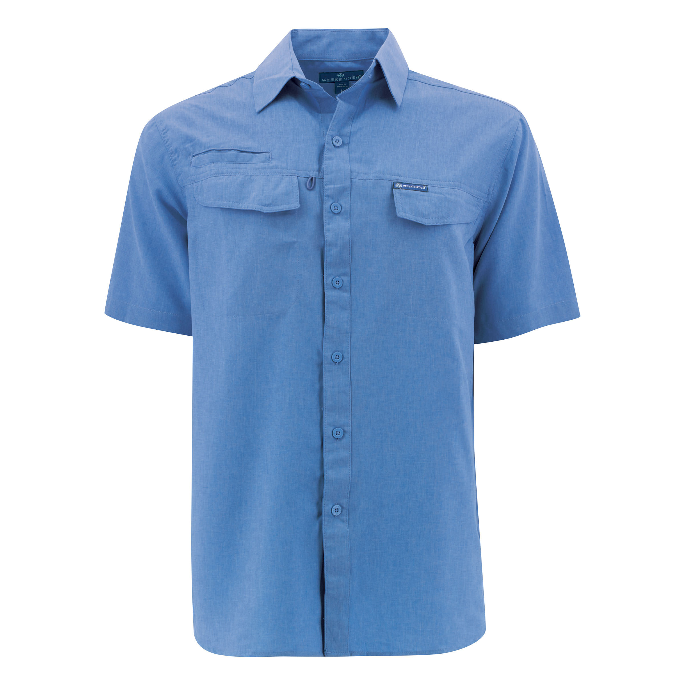 BLU - Short Sleeve Sport Shirt - 100% Cotton - Shaped Fit - B2142085  Clearance