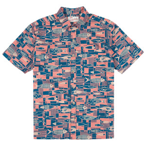 Kahala Fish Scales Print Shirt in color Coral