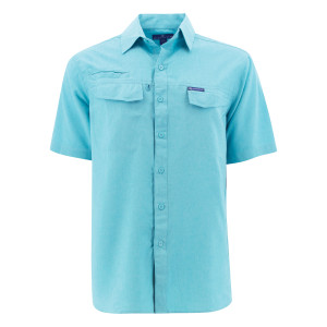 Weekender Globe Trotter Short Sleeve Shirt in color Turquoise