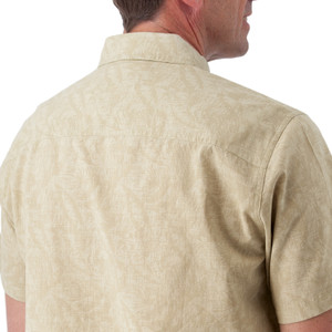 Ethan Organic Cotton Shirt in khaki tan shoulder detail