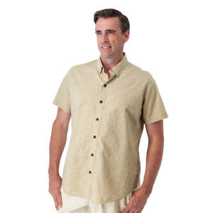 Ethan Organic Cotton Shirt in khaki tan full view