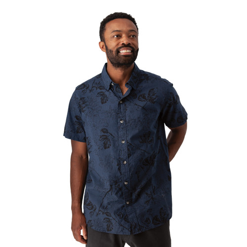 Ethan Organic Cotton Shirt studio in navy blue