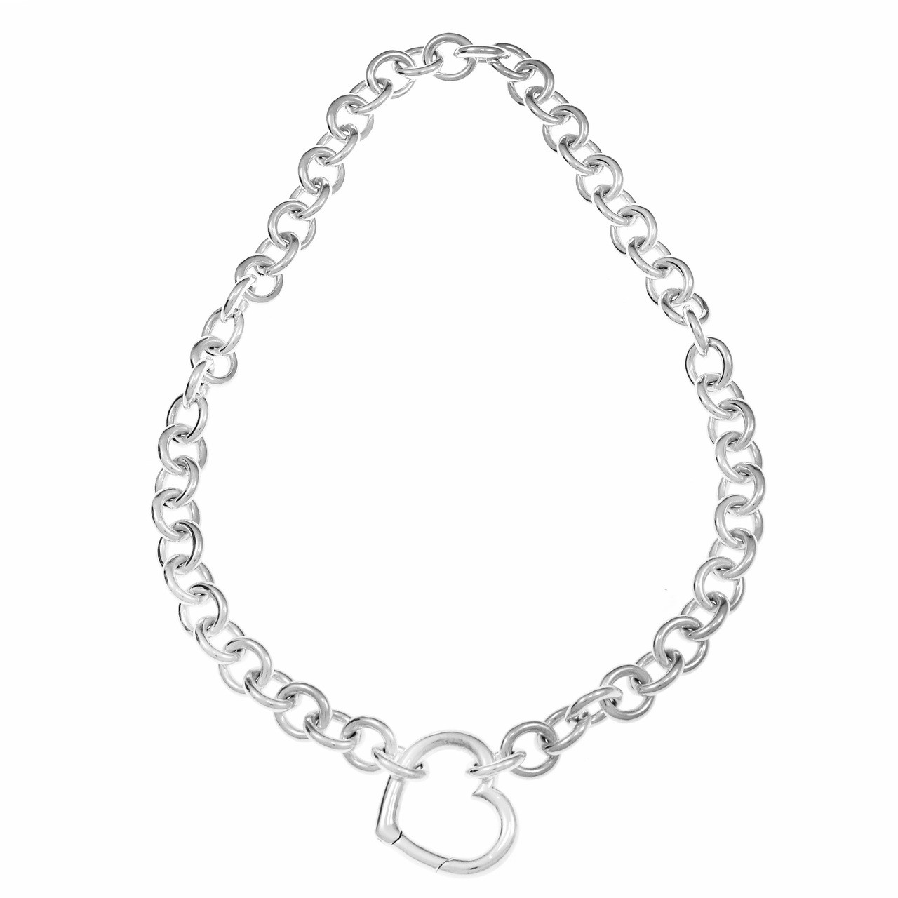 tiffany link necklace with heart clasp