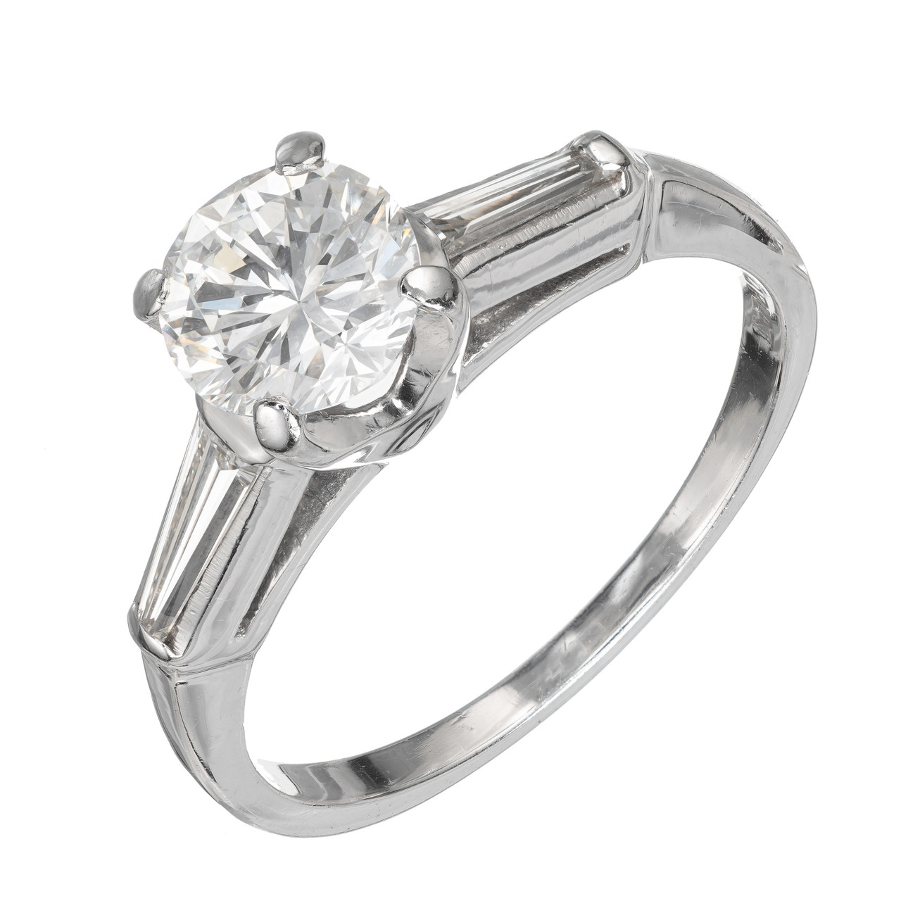 Vintage 1950 Engagement Ring 1.03ct Transitional Platinum Diamond Ring