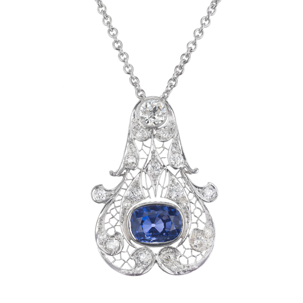 Tiffany & Co. Pendant |Diamond Sapphire |Dover Jewelry