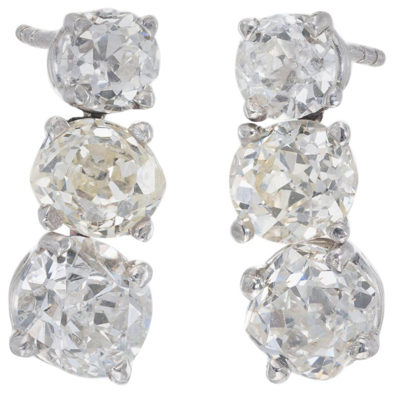 antique diamond dangle earrings