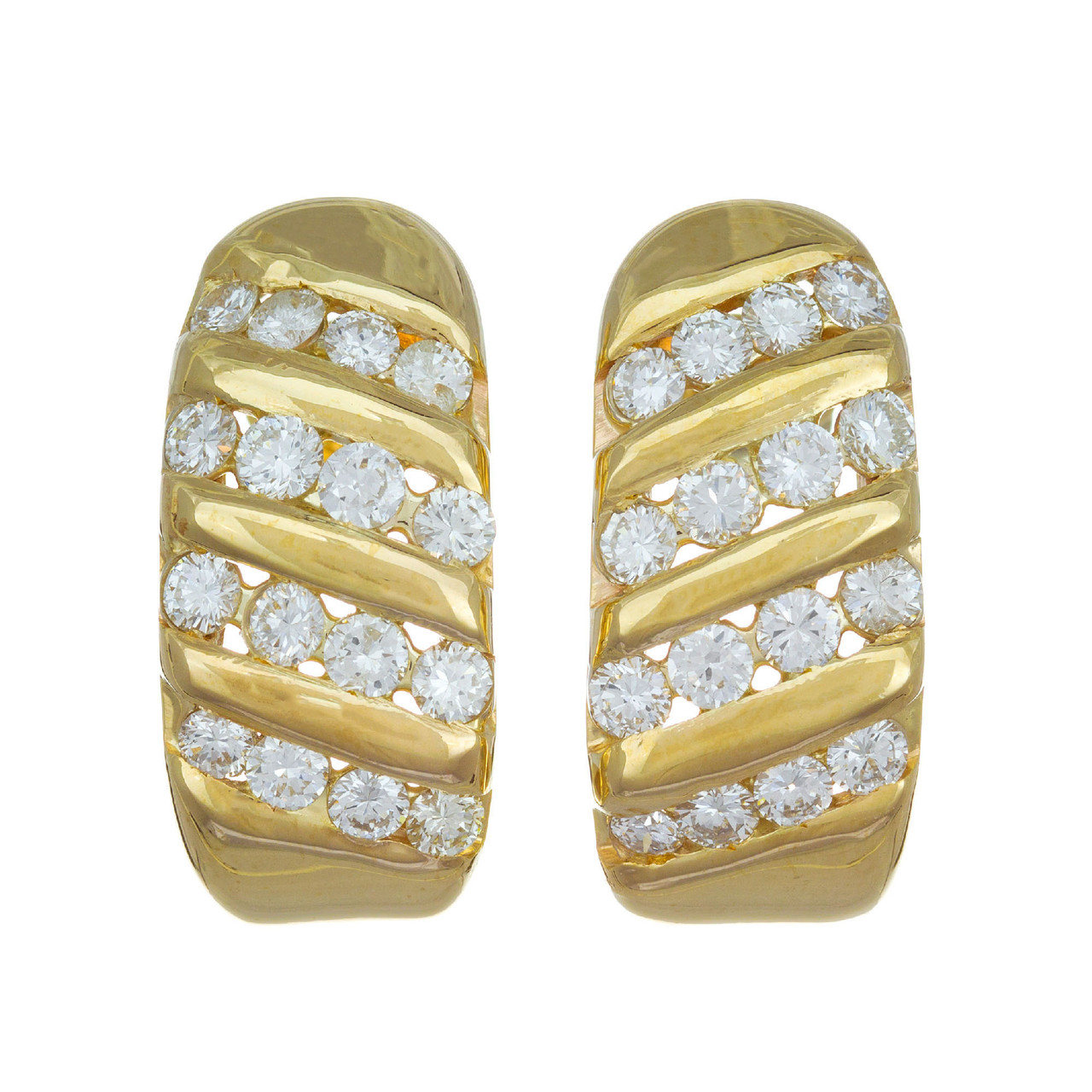 Piaget Vintage Diamond Yellow Gold Earrings – Opulent Jewelers