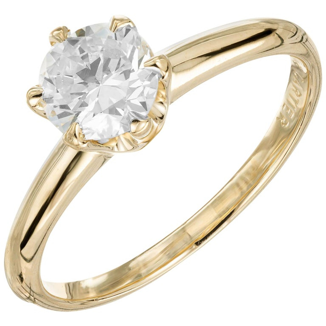 GIA Certified .41 Carat Diamond Yellow Gold Solitaire Engagement Ring