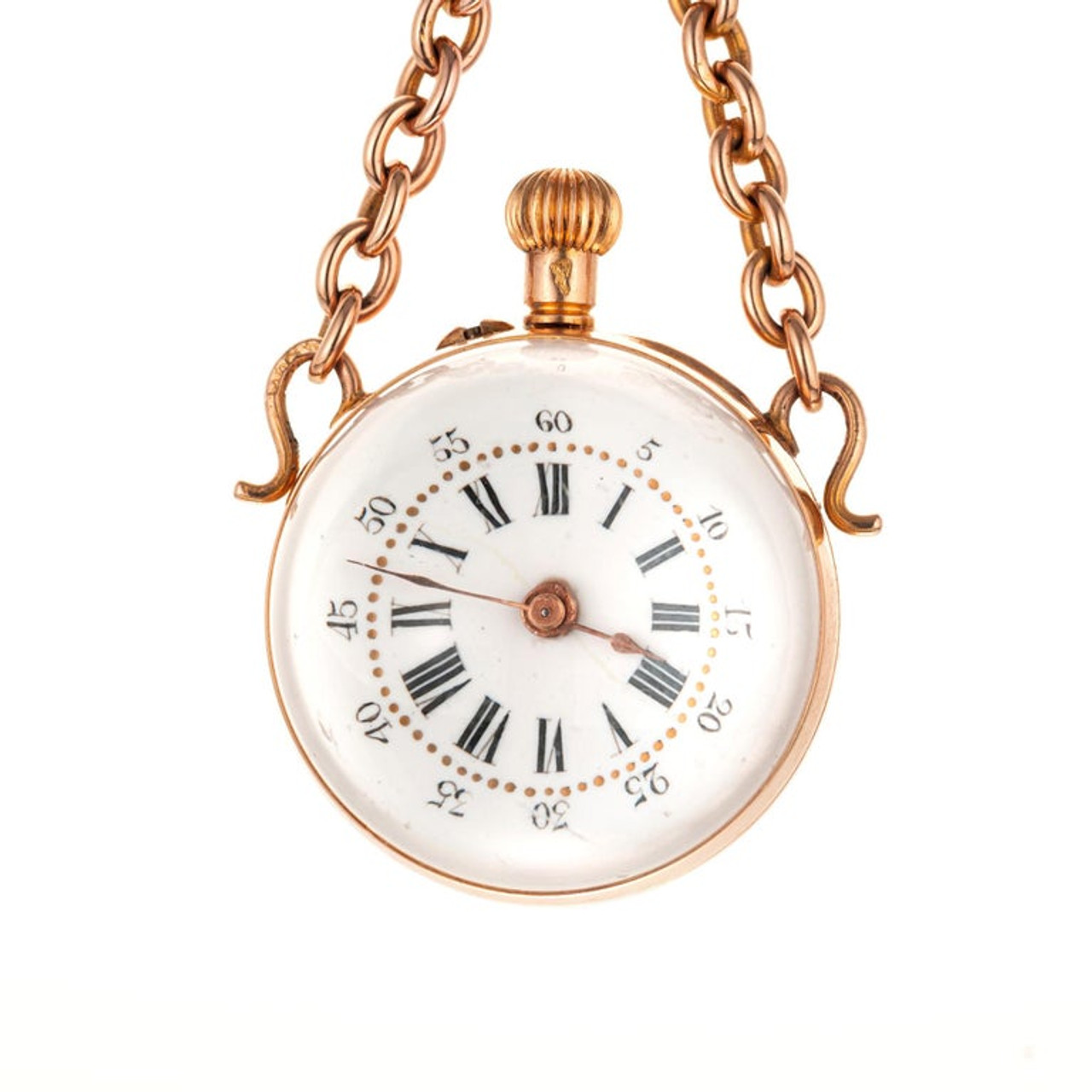 10k Rose Gold Vintage Pocket Watch Chain or Necklace
