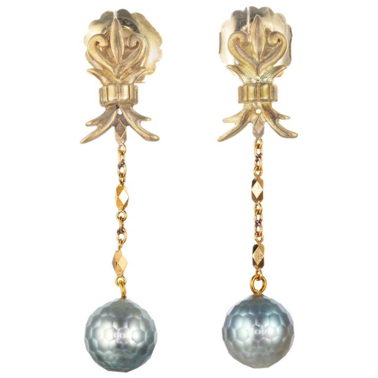 14K Gold Freshwater Pearl Drop Hook Earrings