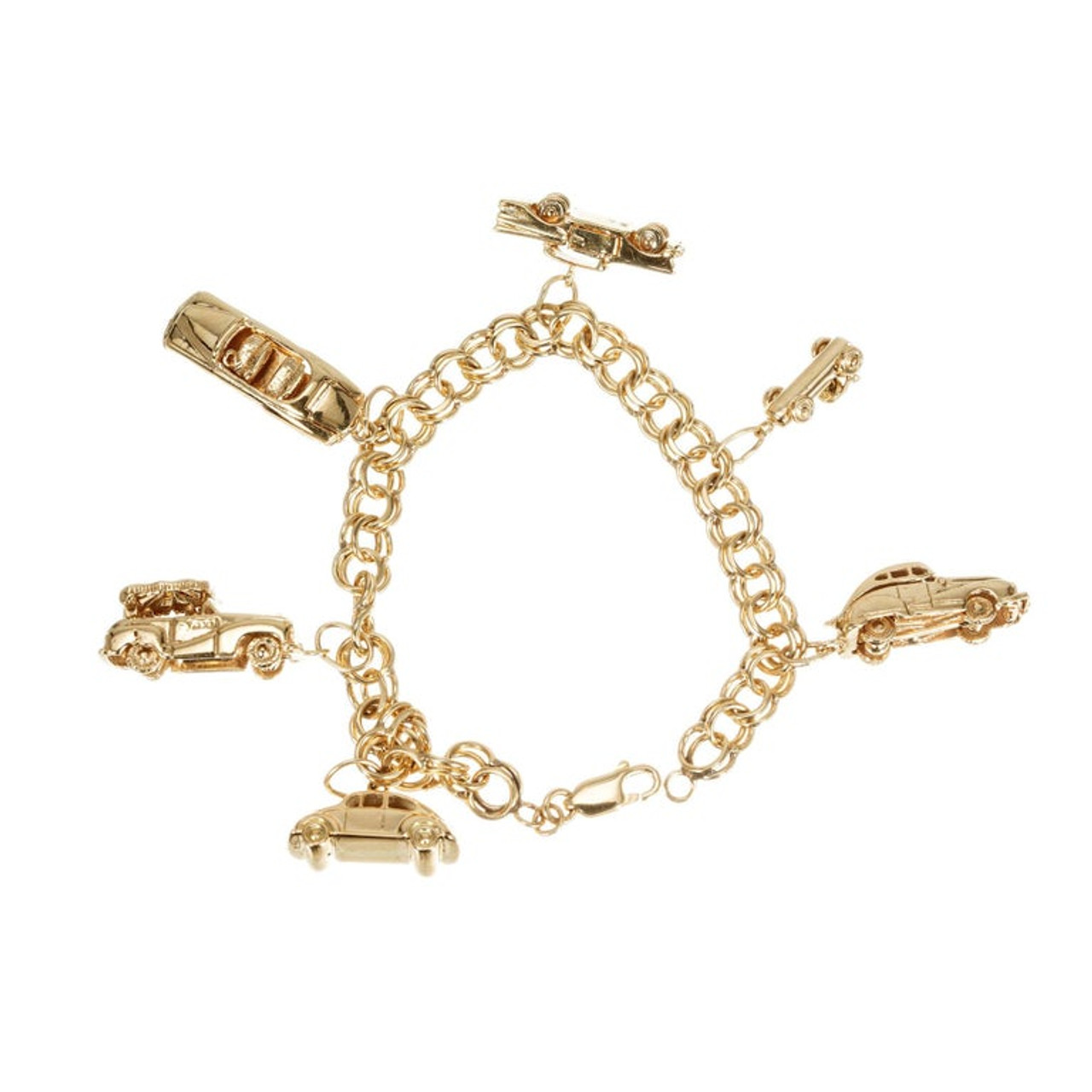 Yellow Gold Charm Bracelet at 1stDibs  antique charm bracelet gold,  vintage gold charm bracelet