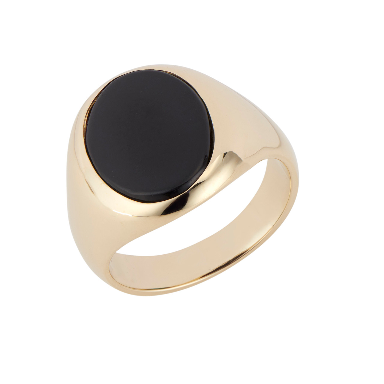 Onyx Yellow Gold Signet Ring 