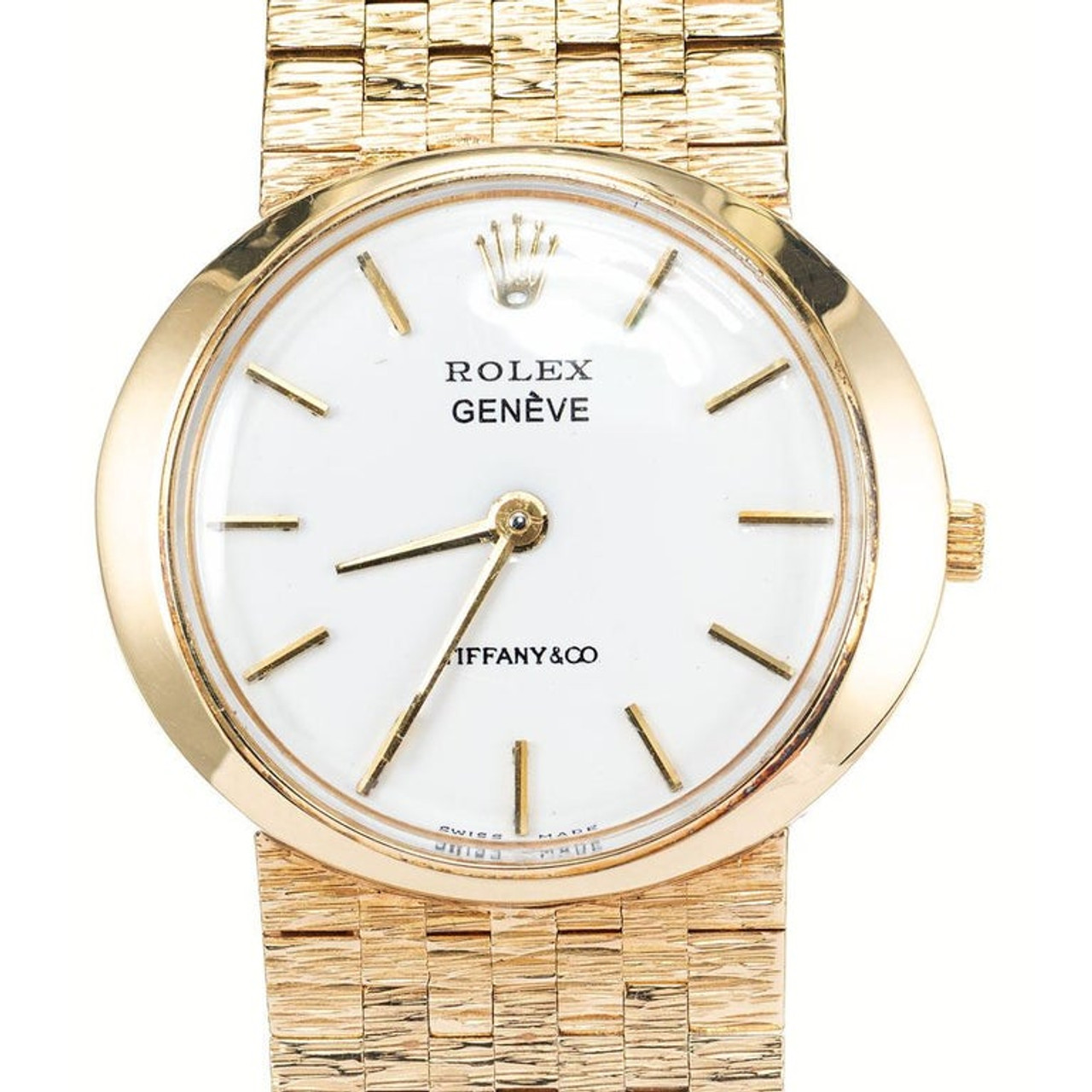 Tiffany Rolex Geneve Yellow Gold Ladies Wristwatch