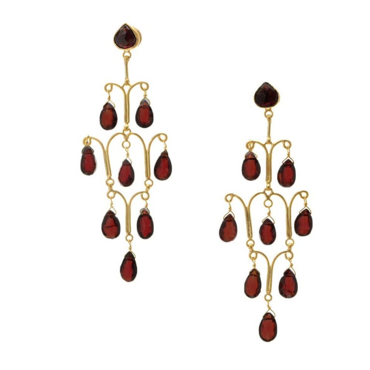 Czechoslovakia Faux Garnet Screw-Back Dangle Earrings, Circa 1930's - Ruby  Lane