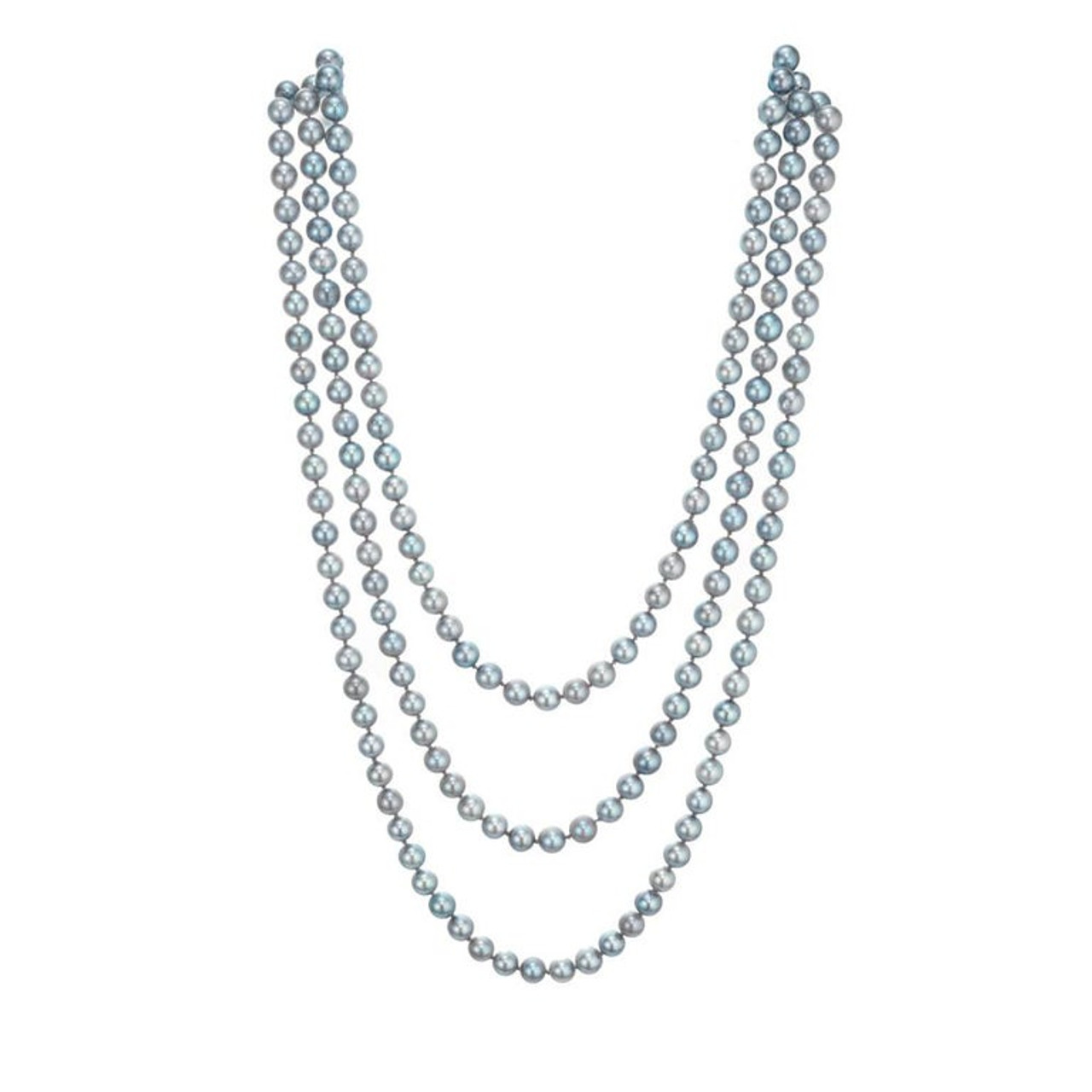 Gray Black Dyed Akoya Pearl Necklace