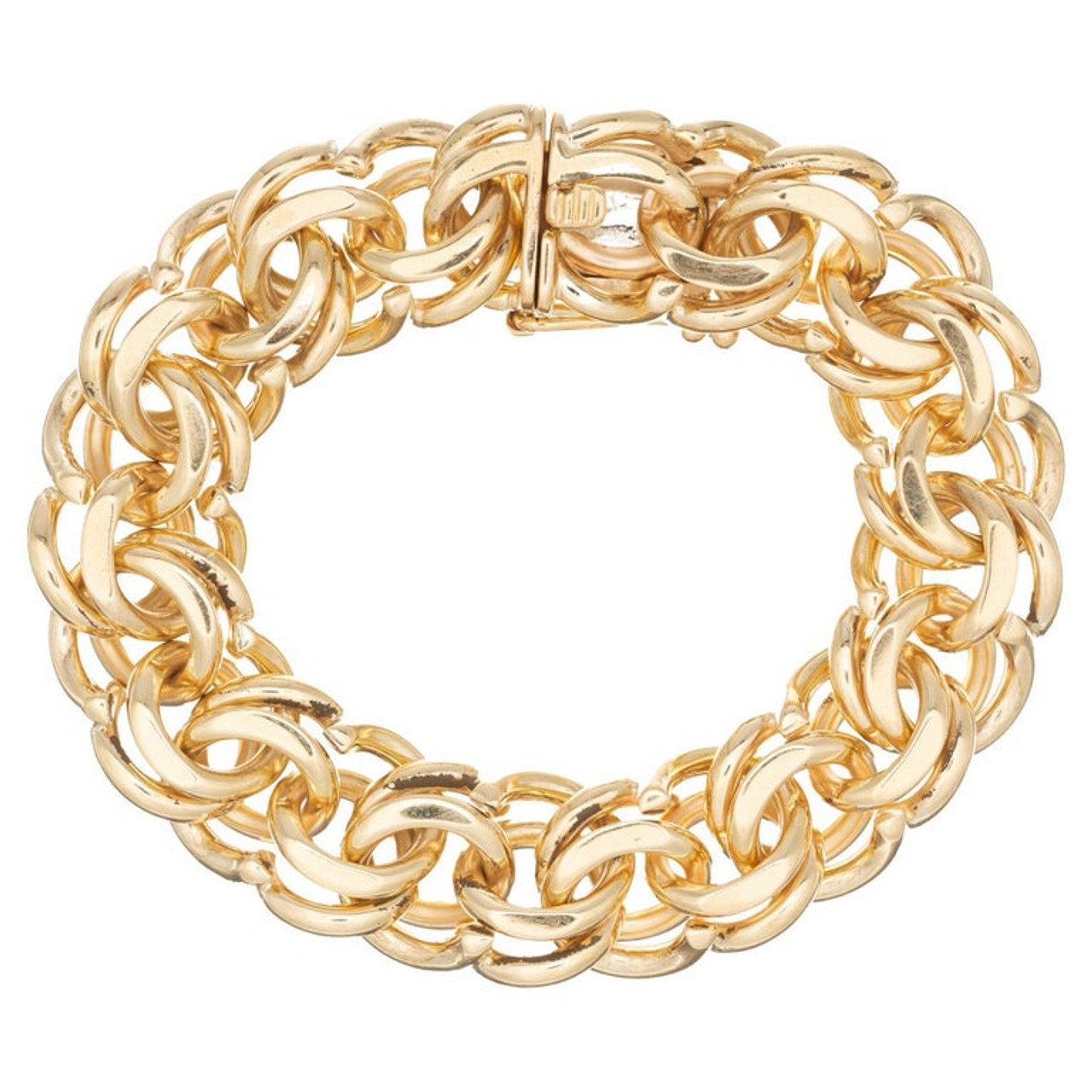 Extra Heavy Solid Yellow Gold Charm Bracelet - petersuchyjewelers