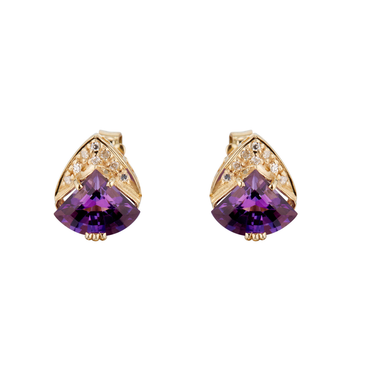 925 Sterling Silver Pair of Round Single Amethyst Light Purple 4mm Stone  Piercing Stud Earrings for