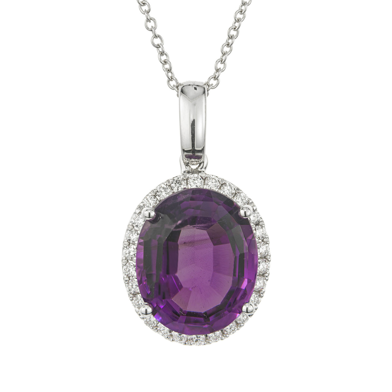 Grand 1 Amethyst Necklace in 14k Gold (February)