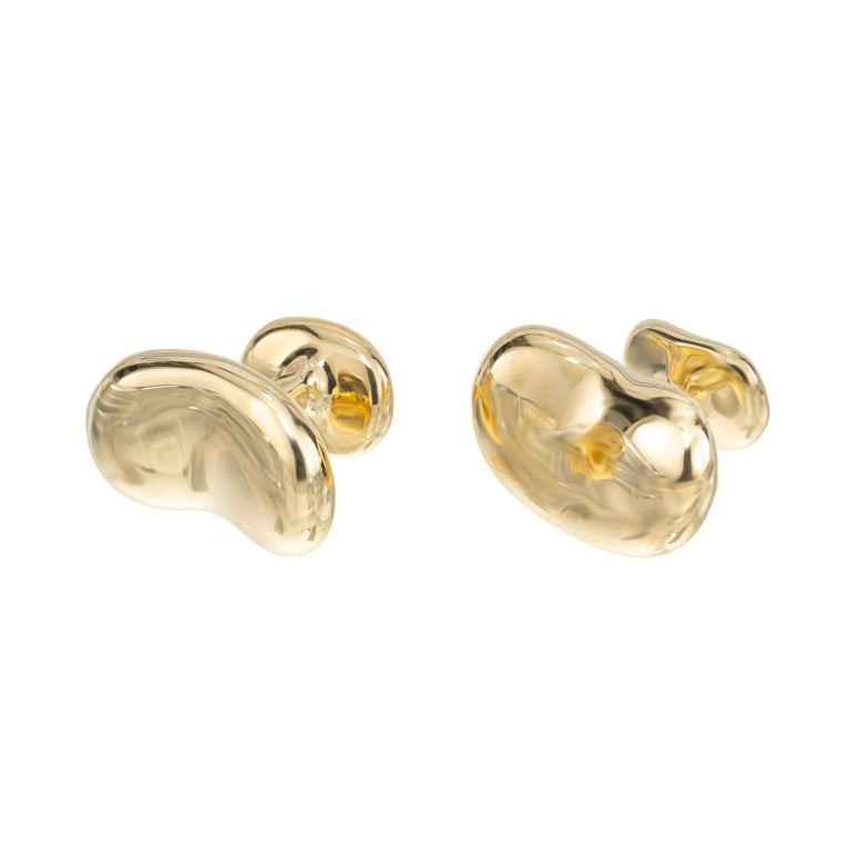 Tiffany & Co Elsa Peretti Yellow Gold Bean Cufflinks