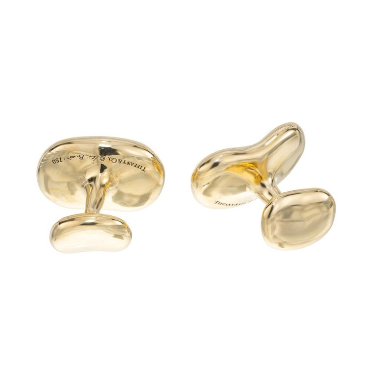 Tiffany & Co Elsa Peretti Yellow Gold Bean Cufflinks