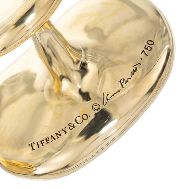 Tiffany & Co Elsa Peretti Yellow Gold Bean Cufflinks
