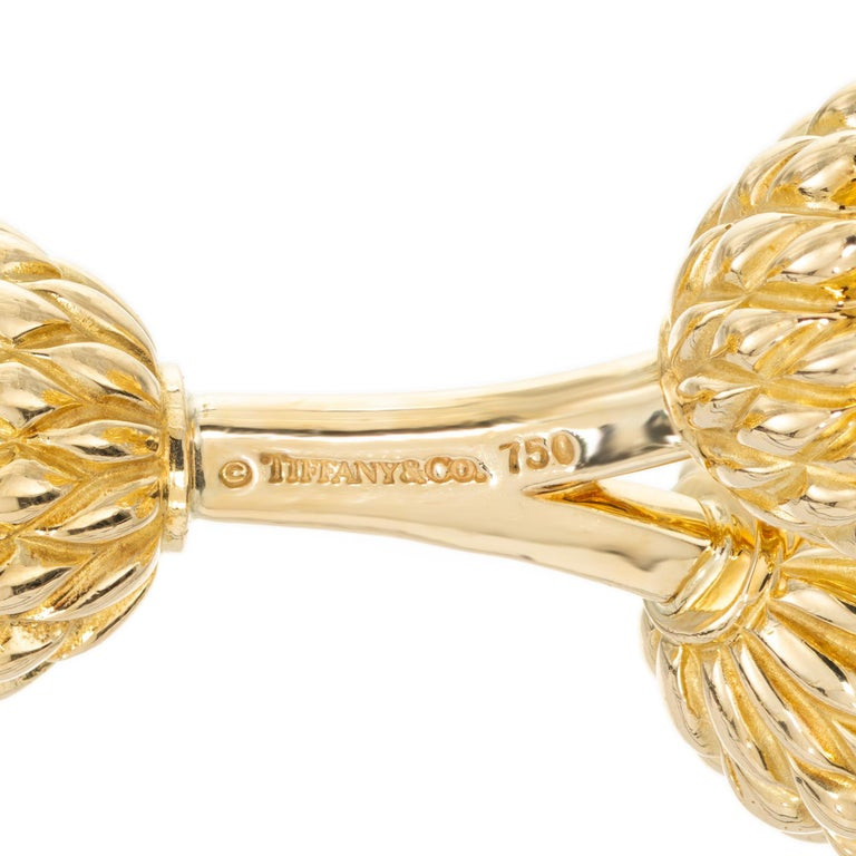 Tiffany & Co Schlumberger Hematite Yellow Gold Double Acorn