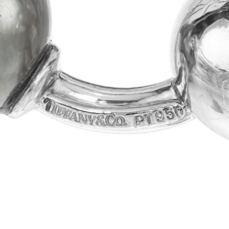 Tiffany & Co .20 Carat Diamond Black Pearl Platinum Barbell