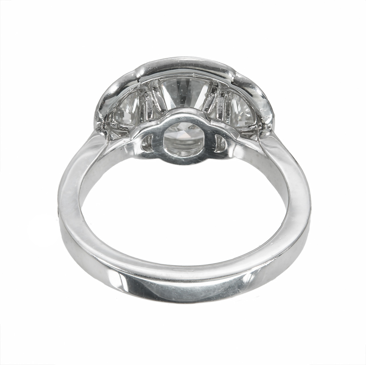 Transitional Cut Diamond Platinum Halo Ring 1935-1940 - petersuchyjewelers