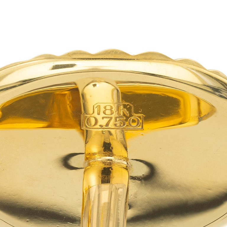 GIA Certified Lapis Lazuli Yellow Gold Cufflinks - petersuchyjewelers