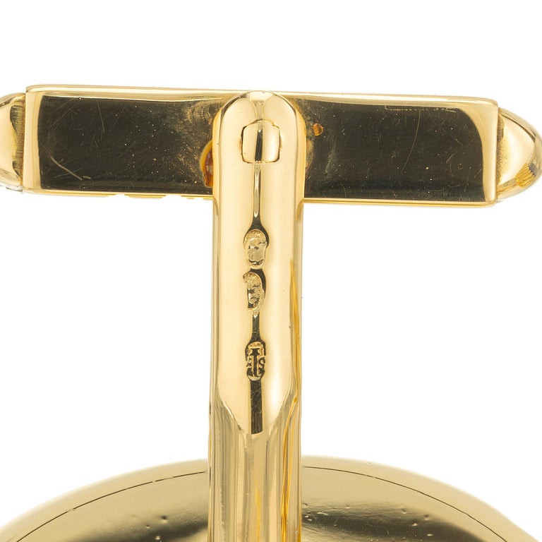 GIA Certified Lapis Lazuli Yellow Gold Cufflinks - petersuchyjewelers