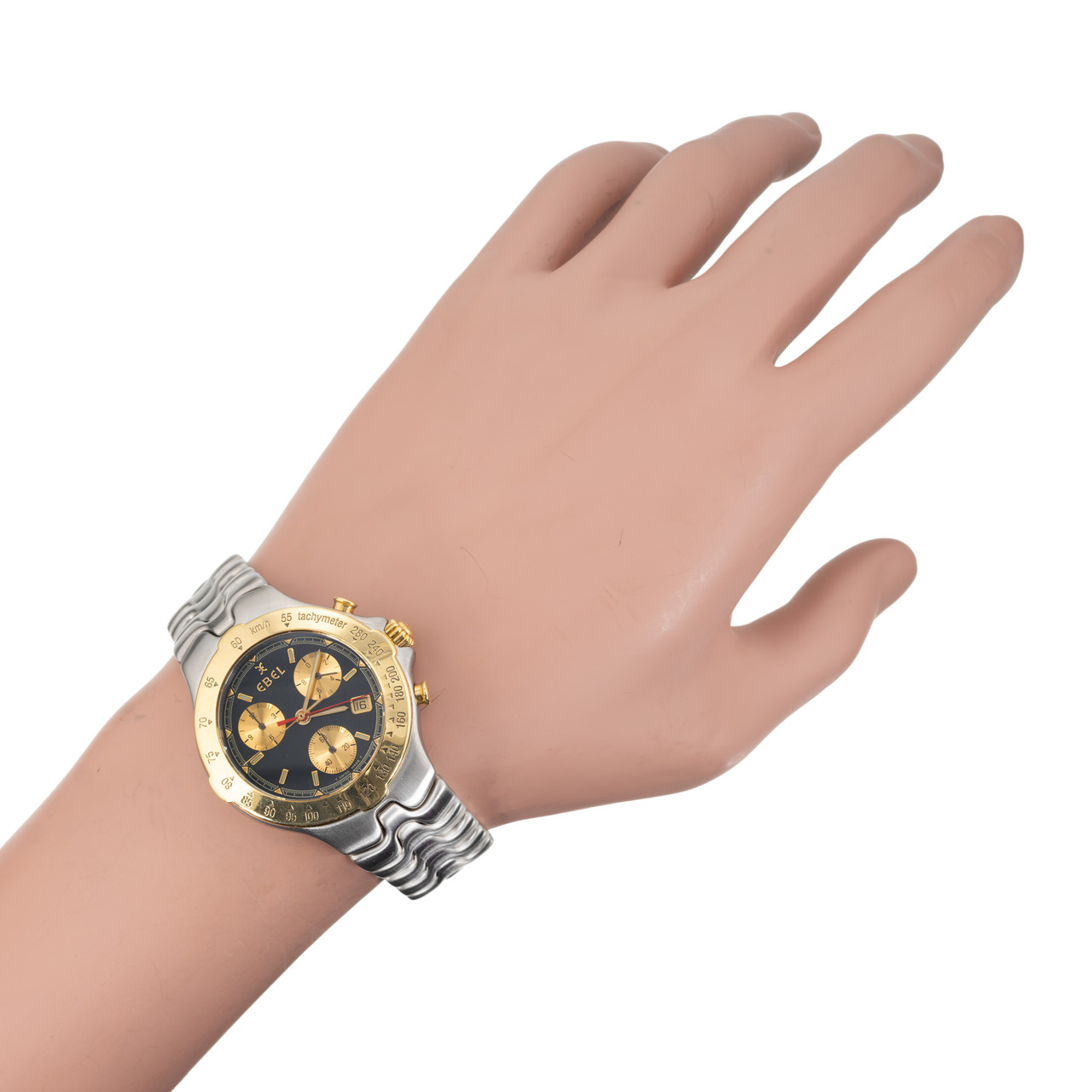 Ebel Two Tone 18k Yellow Gold Steel Mens Sportwave Chronometer