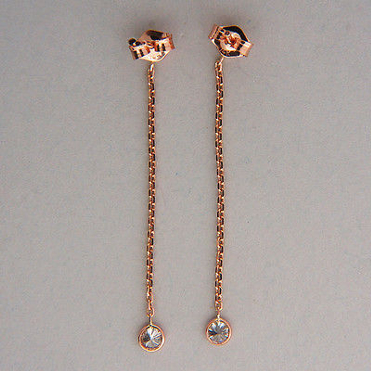 Vintage Diamond by the Yard Style Dangle Earrings .55ct 14k Pink Gold ...