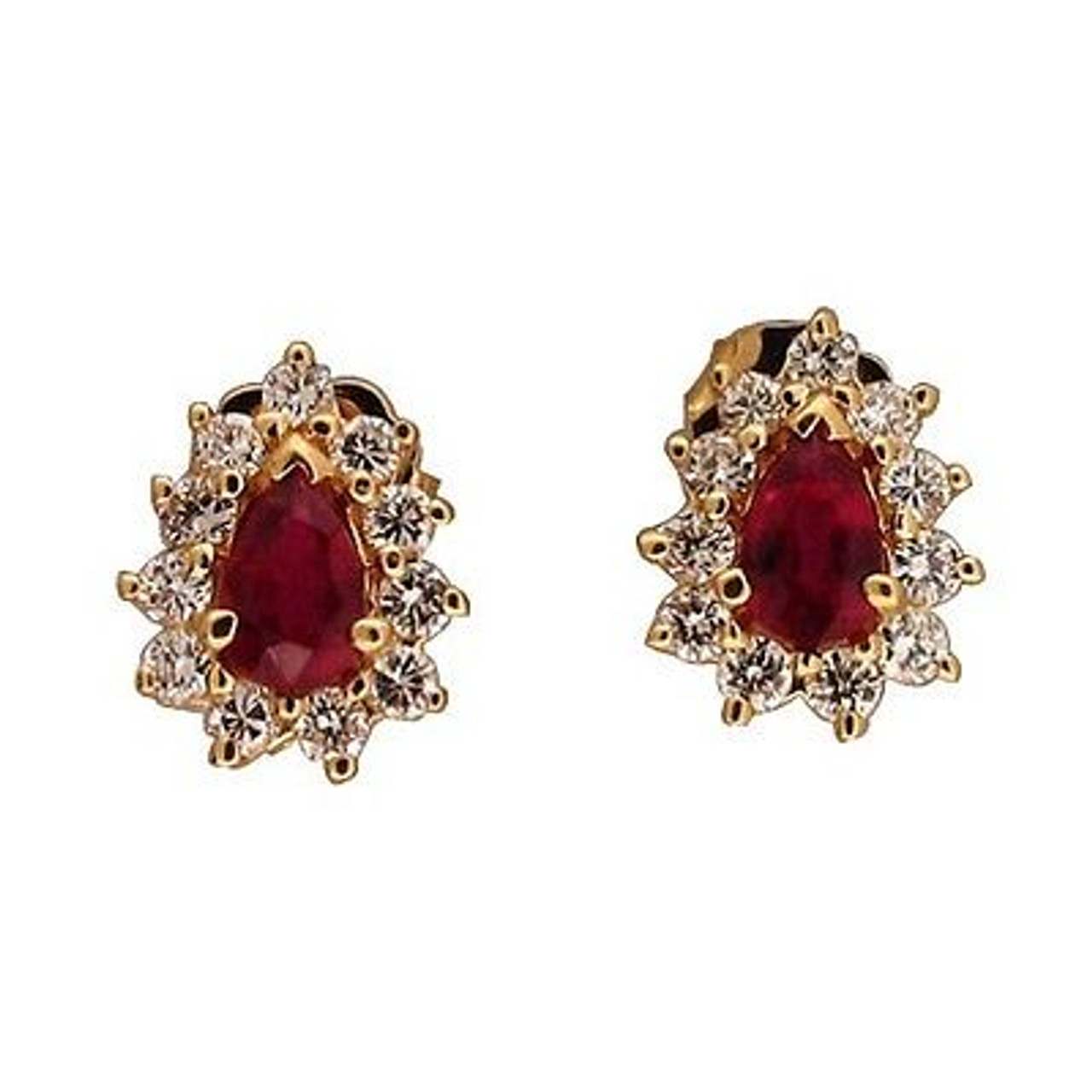 Vintage Bold Red Pear Shaped .95ct Ruby .60ct Full Cut
