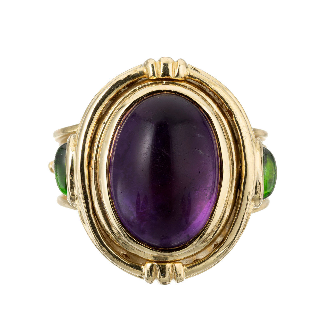 Seidengang Amethyst Tourmaline Gold Flip Ring - petersuchyjewelers