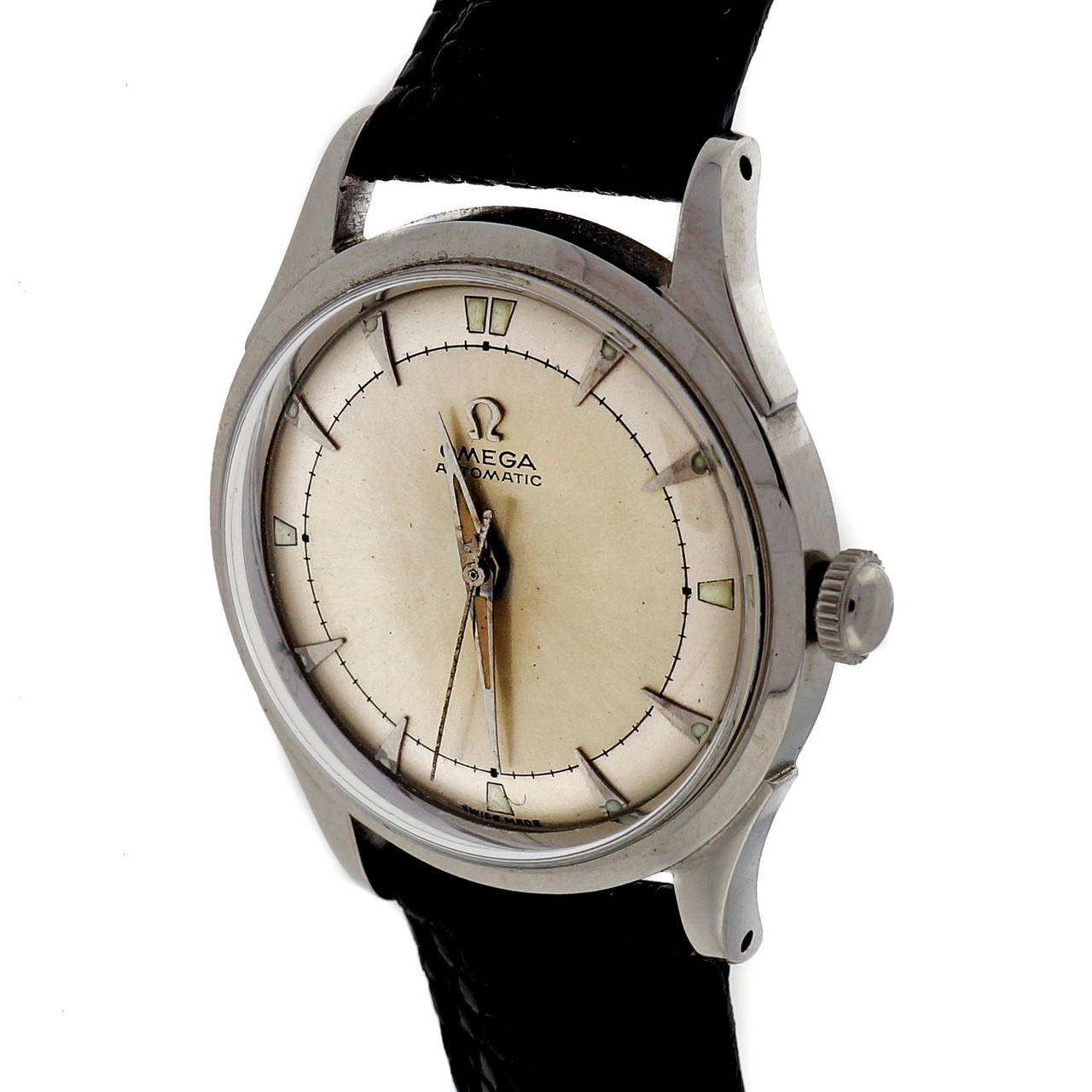 Omega 1960 Bumper Automatic Steel 351 Strap Watch - petersuchyjewelers