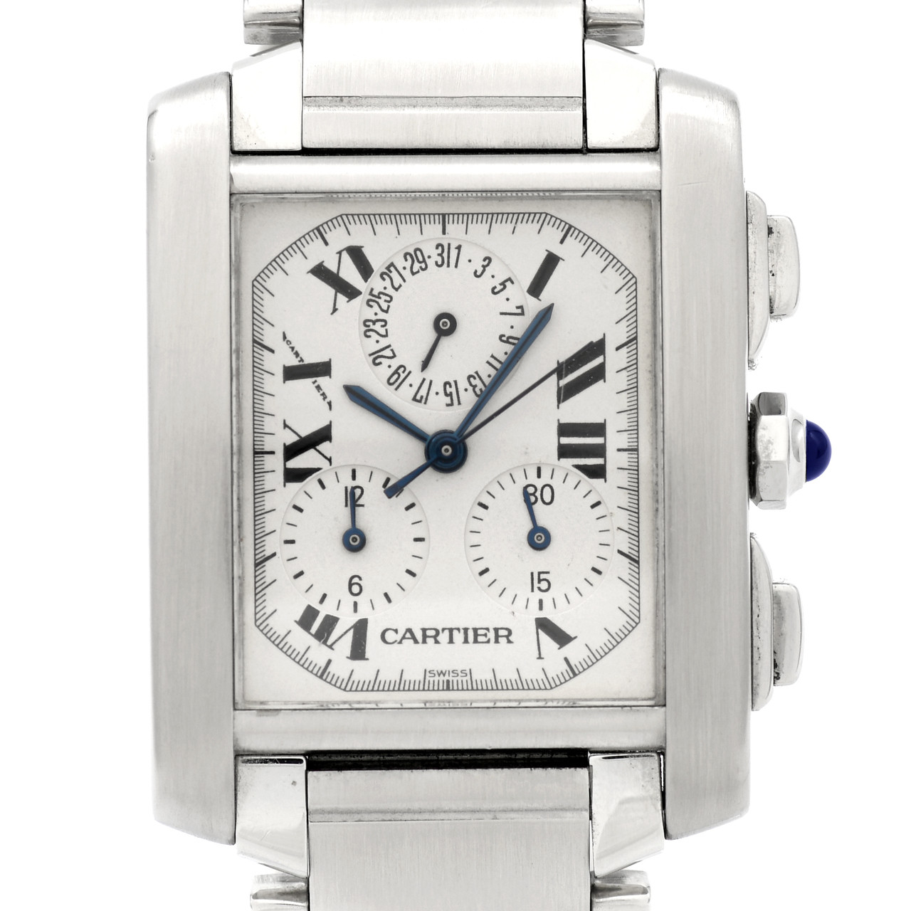 SOLD OUT: Cartier Tank Francaise 2303 28mm by 32mm Two Tone Chronograp