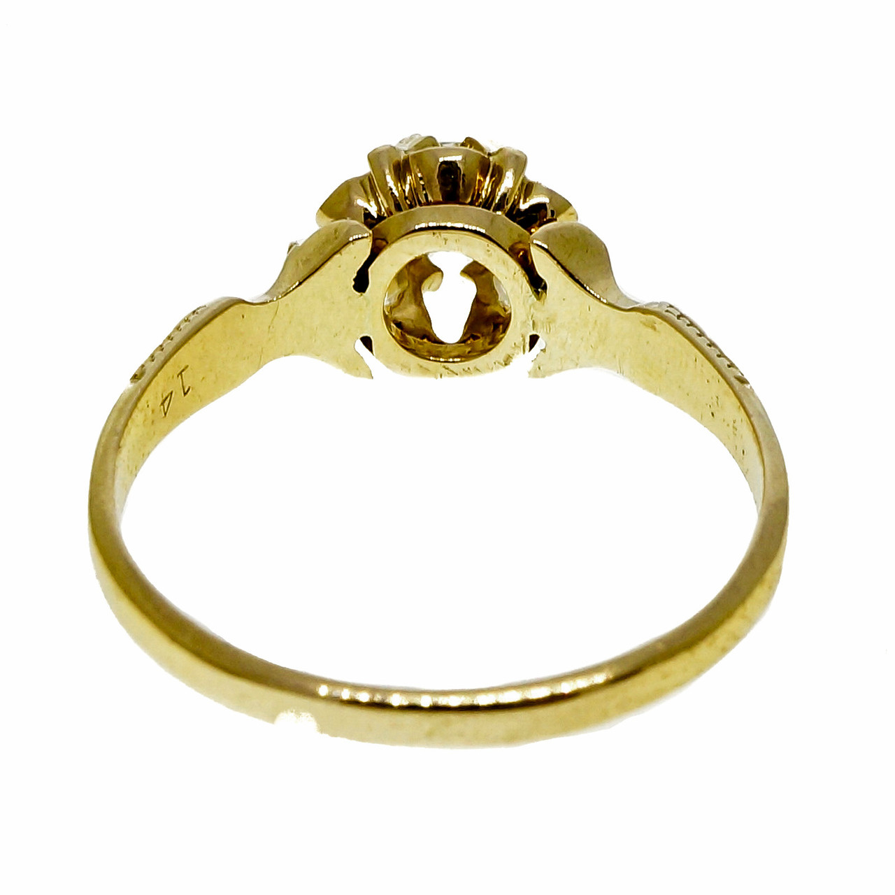 Victorian Antique 14k Pink Gold .31ct Old European Cut Diamond Ring ...